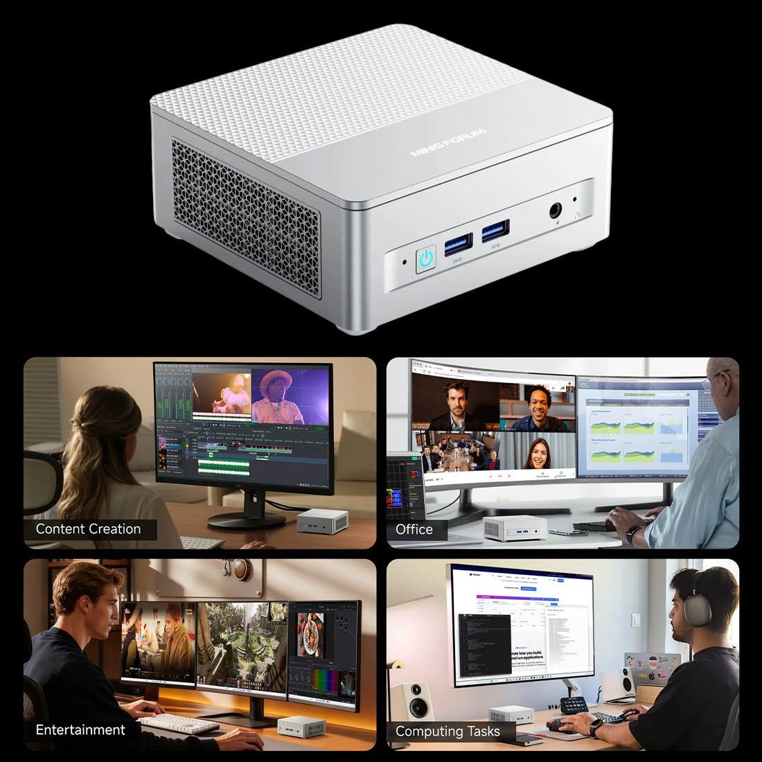 Minisforum X1 Lite kompaktowa obudowa montaż VESA