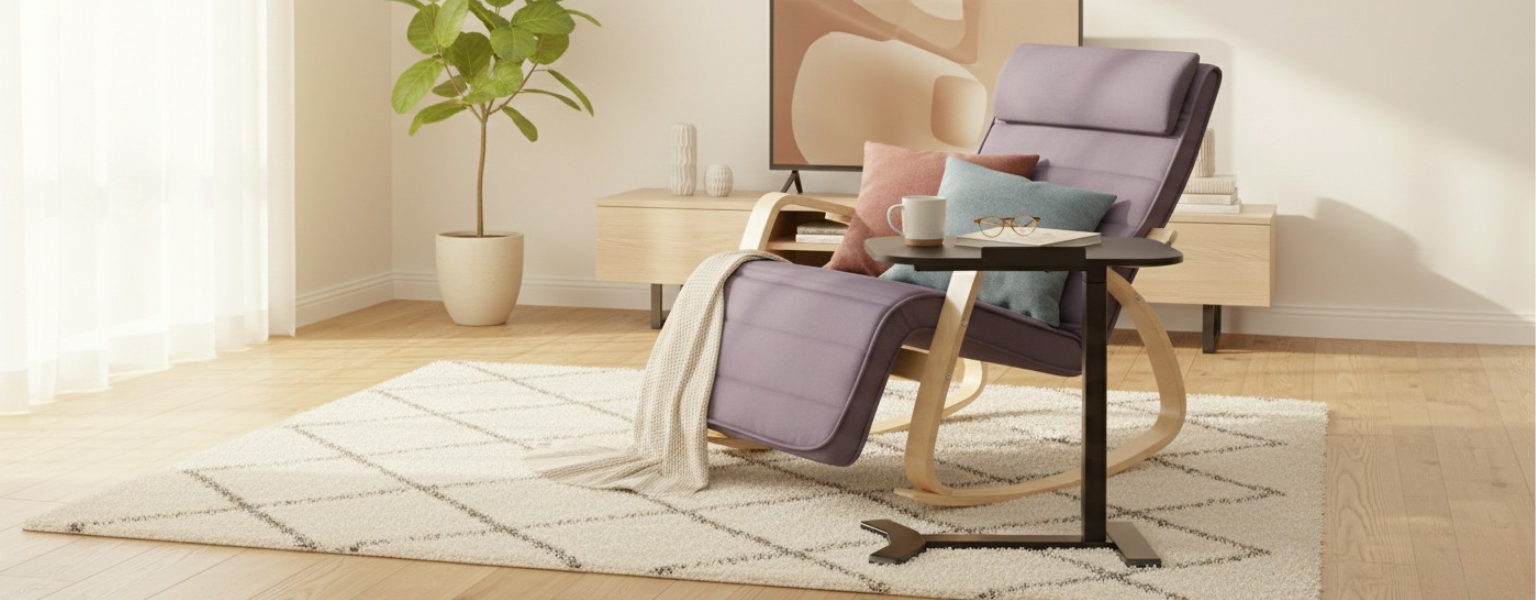 zestaw: fotel bujany Riva + stolik Buddy