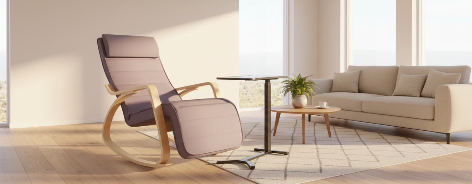 zestaw fotel bujany RIVA i stolik pomocniczy Buddy