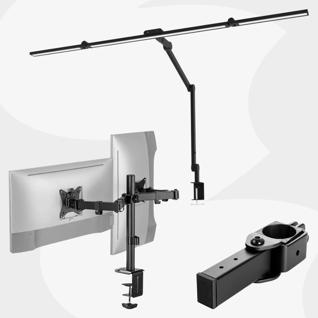 zestaw uchwyt monitor laptop lampa Glow adapter