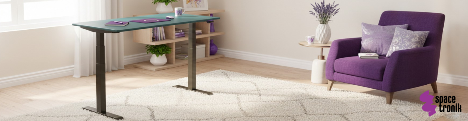 Stelaż elektryczny Spacetronik SPE-222OB + blat MDF premium malowany proszkowo (seria Vegard)