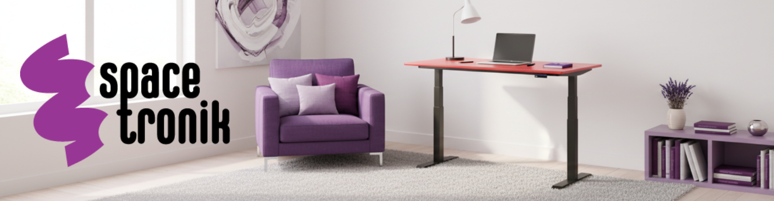 stelaż biurka elektrycznego Spacetronik SPE-232OO (seria Vegard) dwusilnikowy OLED antykolizyjny + blat MDF premium