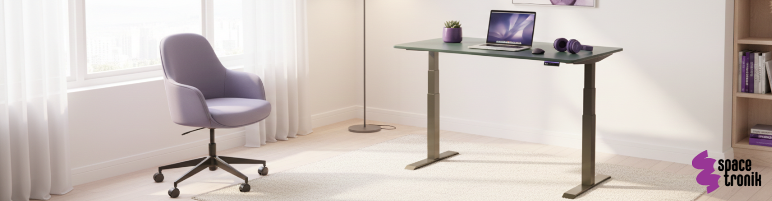 stelaż biurka elektrycznego Spacetronik SPE-232OO (seria Vegard) dwusilnikowy OLED antykolizyjny + blat MDF premium