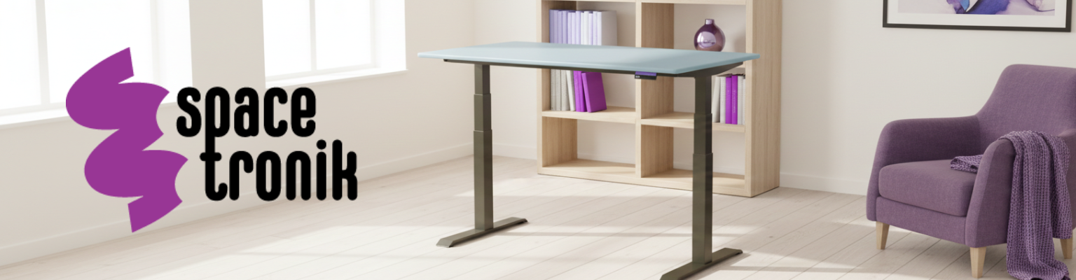 stelaż biurka elektrycznego Spacetronik SPE-232OO (seria Vegard) dwusilnikowy OLED antykolizyjny + blat MDF premium