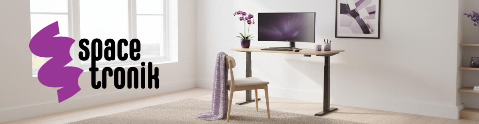 stelaż biurka elektrycznego Spacetronik SPE-232OO (seria Vegard) dwusilnikowy OLED antykolizyjny + blat MDF premium