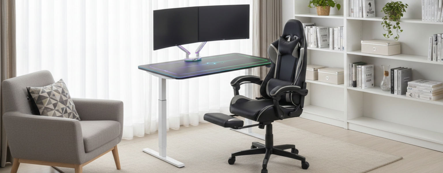 ergonomia zestaw biurko uchwyt fotel