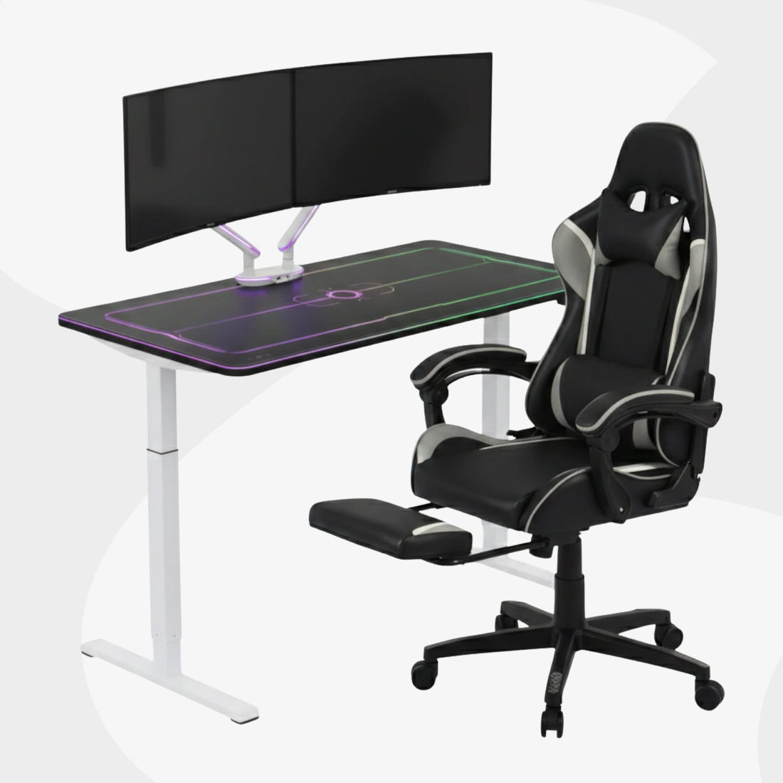 zestaw gamingowy biurko uchwyt fotel Spacetronik