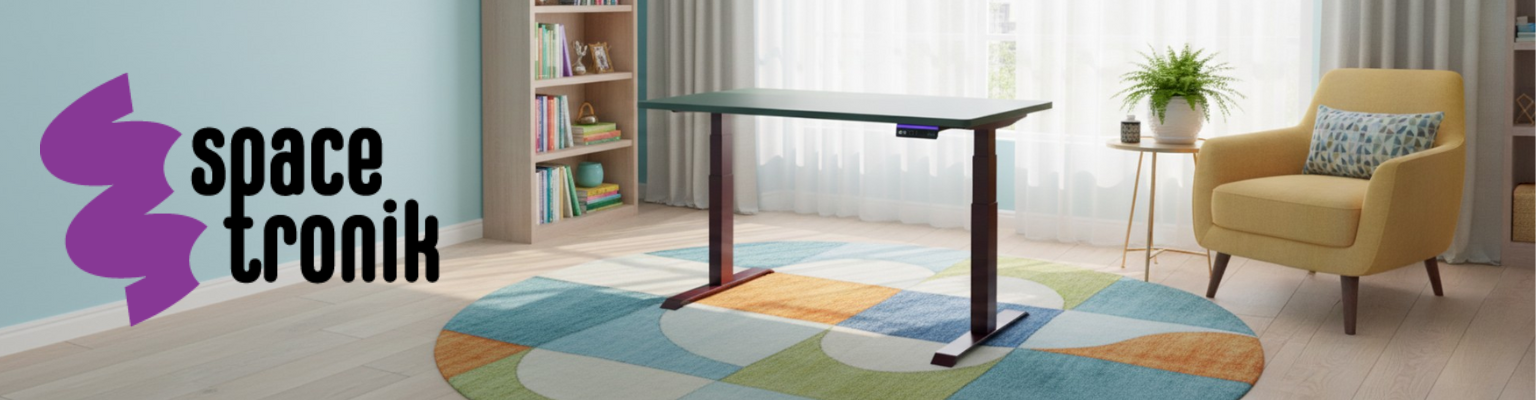 stelaż biurka elektrycznego Spacetronik SPE-232OO (seria Vegard) dwusilnikowy OLED antykolizyjny + blat MDF premium
