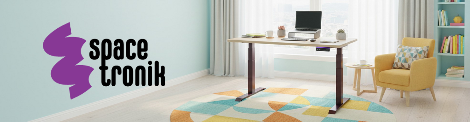 stelaż biurka elektrycznego Spacetronik SPE-232OO (seria Vegard) dwusilnikowy OLED antykolizyjny + blat MDF premium