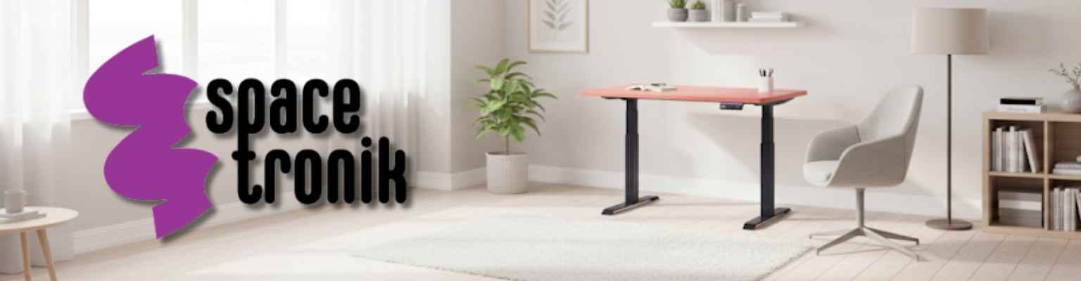 stelaż biurka elektrycznego Spacetronik SPE-232OO (seria Vegard) dwusilnikowy OLED antykolizyjny + blat MDF premium