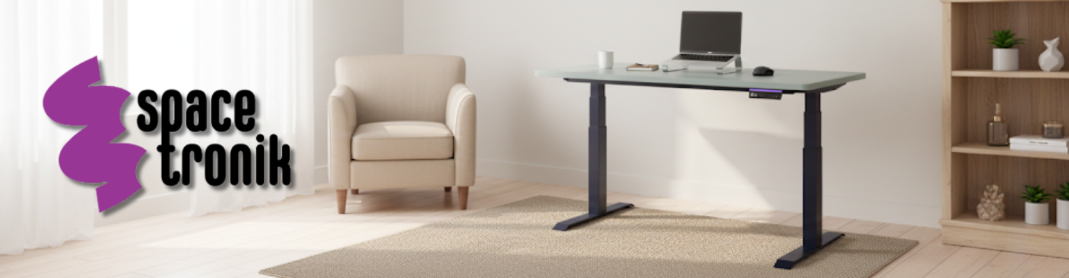 stelaż biurka elektrycznego Spacetronik SPE-232OO (seria Vegard) dwusilnikowy OLED antykolizyjny + blat MDF premium