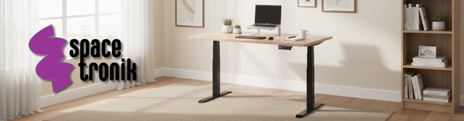 stelaż biurka elektrycznego Spacetronik SPE-232OO (seria Vegard) dwusilnikowy OLED antykolizyjny + blat MDF premium
