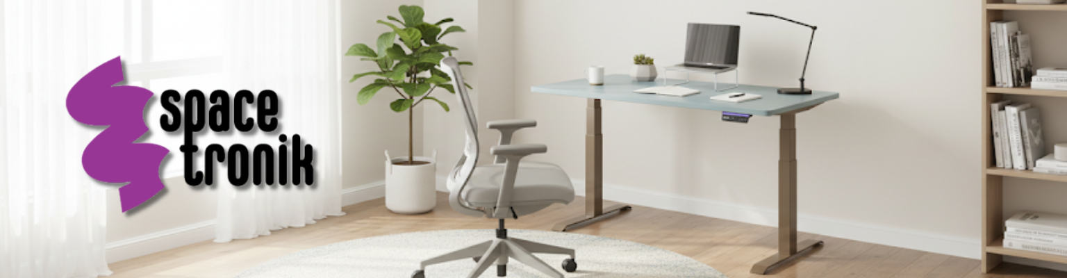 stelaż biurka elektrycznego Spacetronik SPE-232OO (seria Vegard) dwusilnikowy OLED antykolizyjny + blat MDF premium