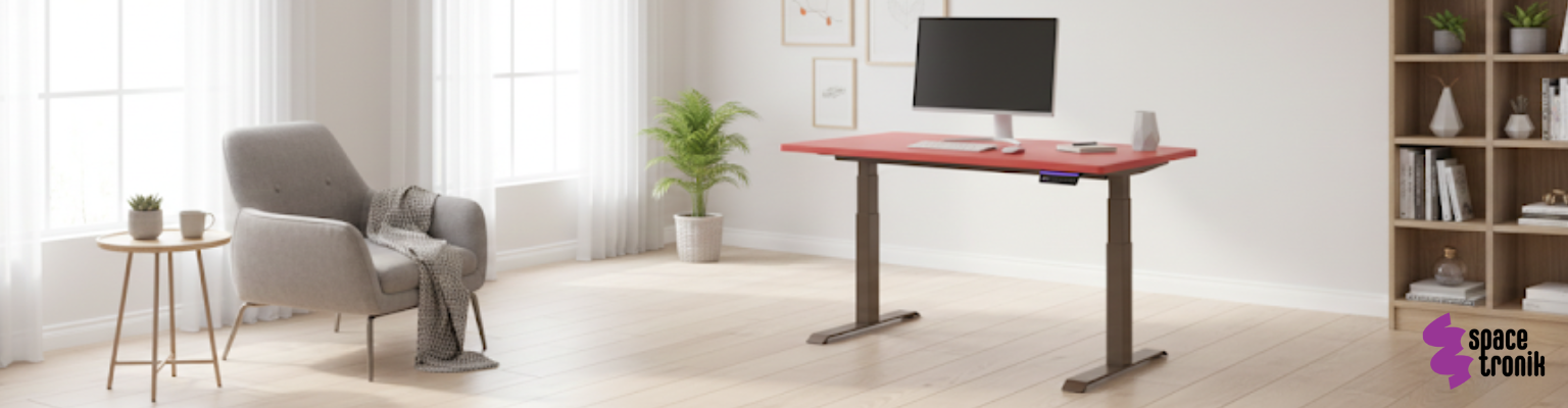 stelaż biurka elektrycznego Spacetronik SPE-232OO (seria Vegard) dwusilnikowy OLED antykolizyjny + blat MDF premium