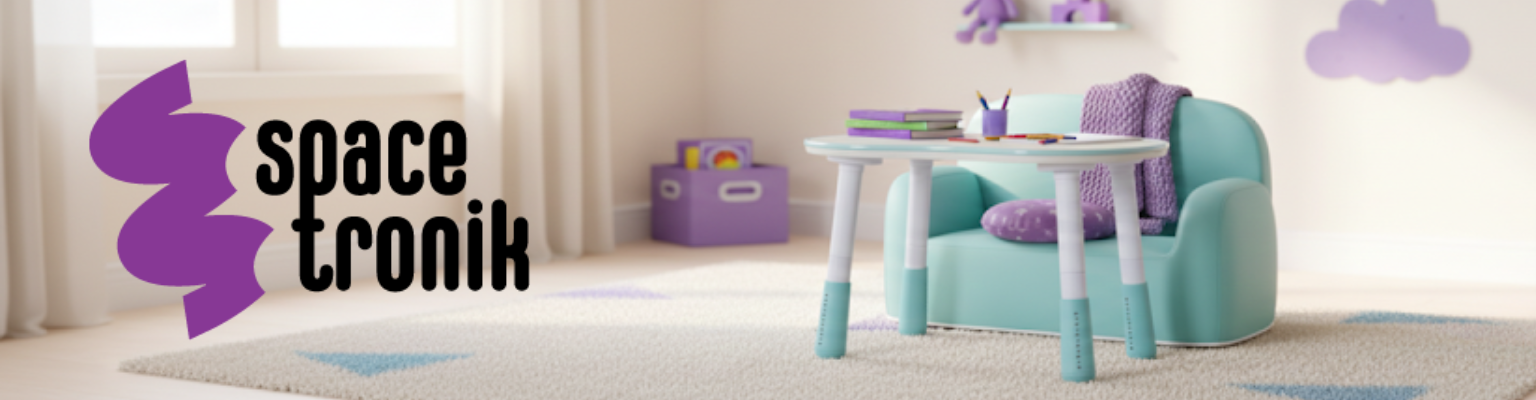 zestaw mebli dziecięcych stolik i sofa Spacetronik
