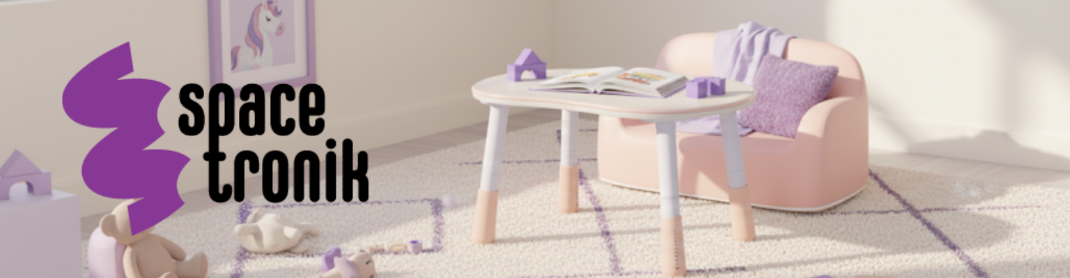 zestaw mebli dziecięcych stolik i sofa Spacetronik