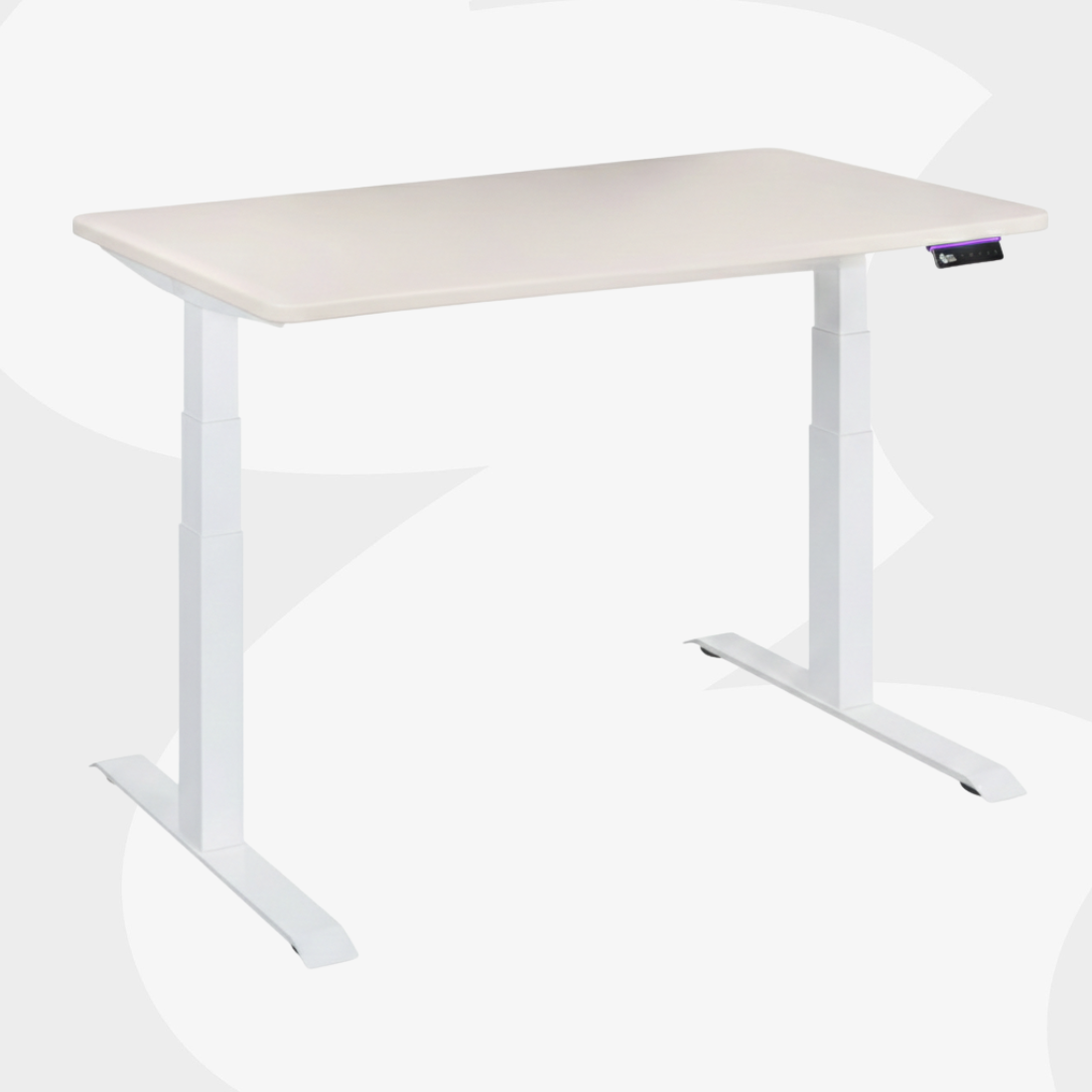 dwusilnikowy stelaż biurka elektrycznego OLED pamięć ustawień blat MDF Latte Royale 140x70