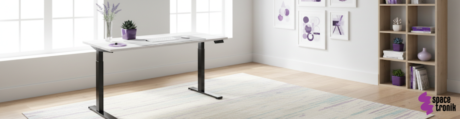 biurko elektryczne Spacetronik SPE-152B czarne regulowane z blatem 158x80 bialy alaska
