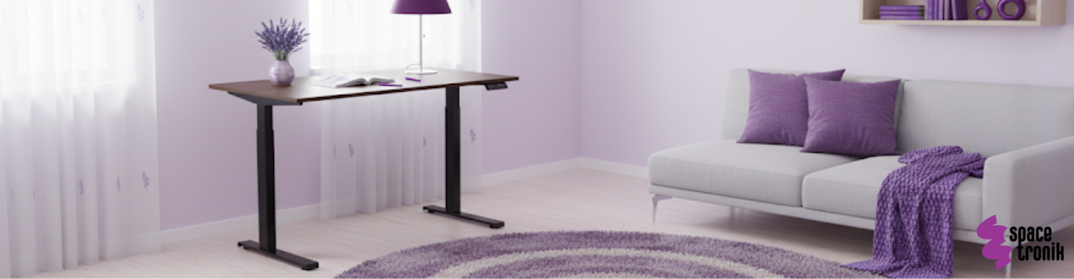 elektryczne biurko Spacetronik SPE-152B czarne regulowane + blat 130x65 Orzech Ambasador