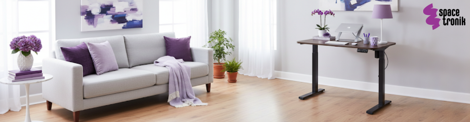 biurko elektryczne Spacetronik SPE-152B czarne z blatem 130x65 Orzech Ambasador regulacja 72-120 cm 100 kg antykolizja USB