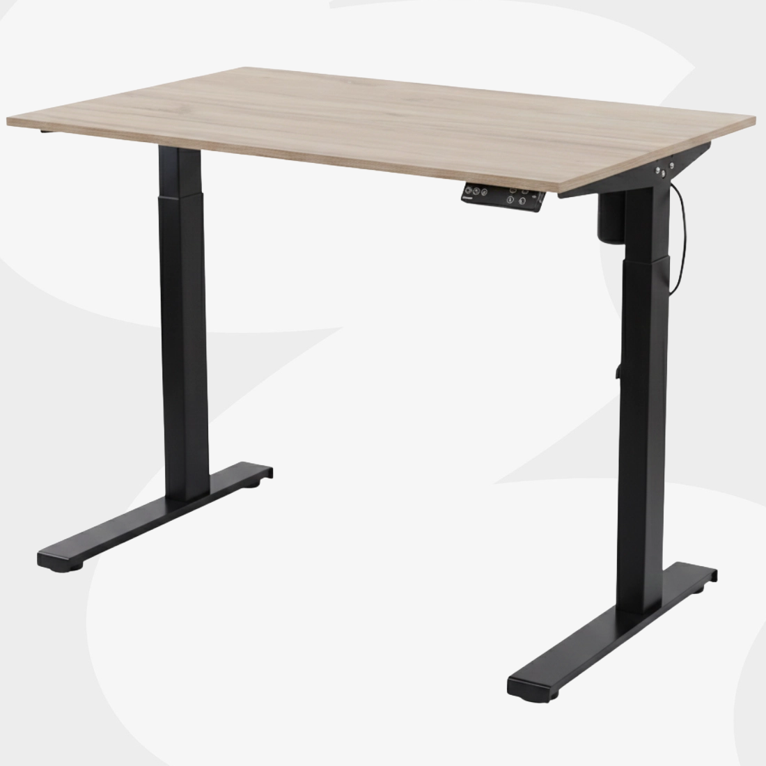 biurko elektryczne Spacetronik SPE-152B czarne z blatem 130x65 Dąb Sonoma – ergonomia i regulacja wysokości