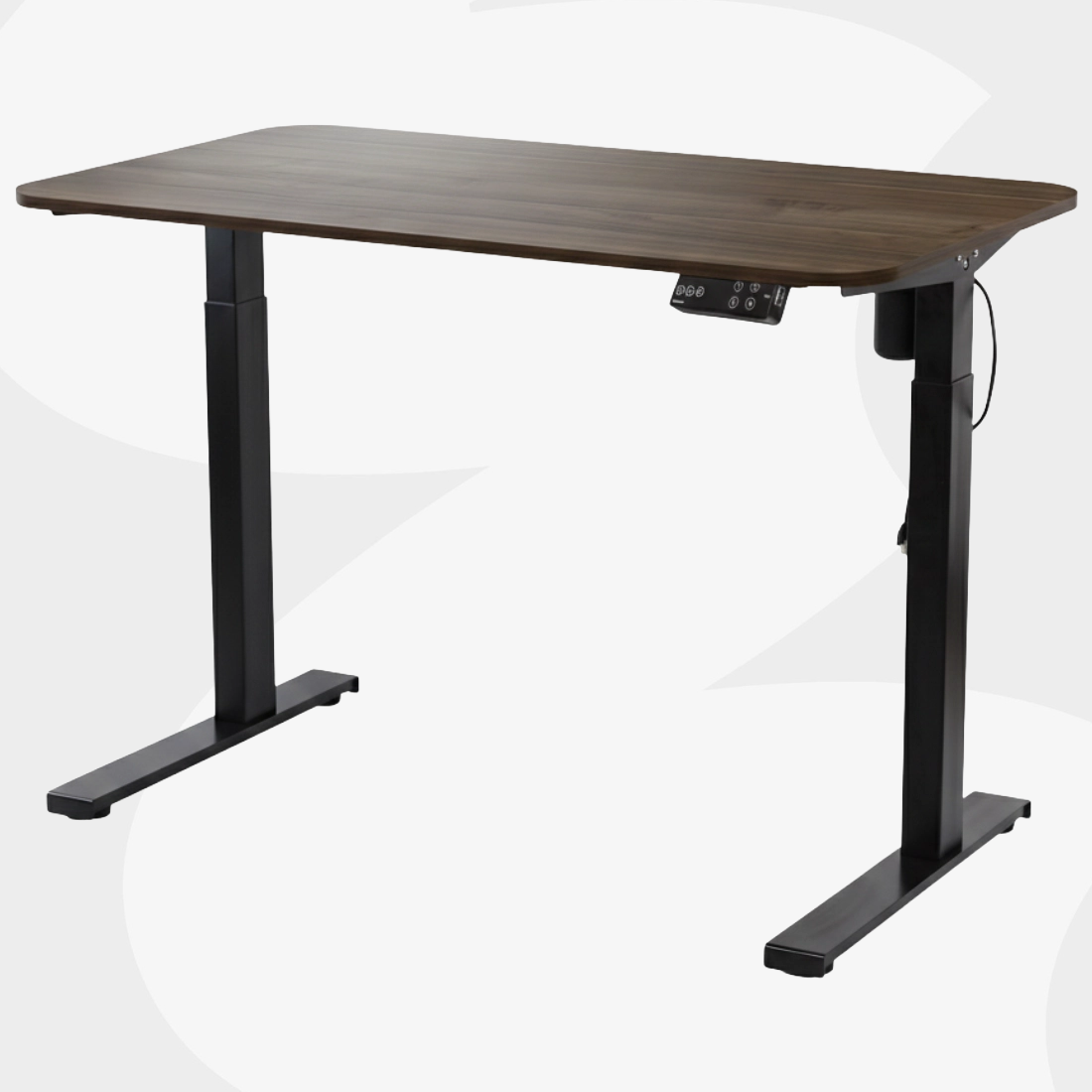 biurko elektryczne Spacetronik SPE-152B czarne z blatem Orzech Ambasador