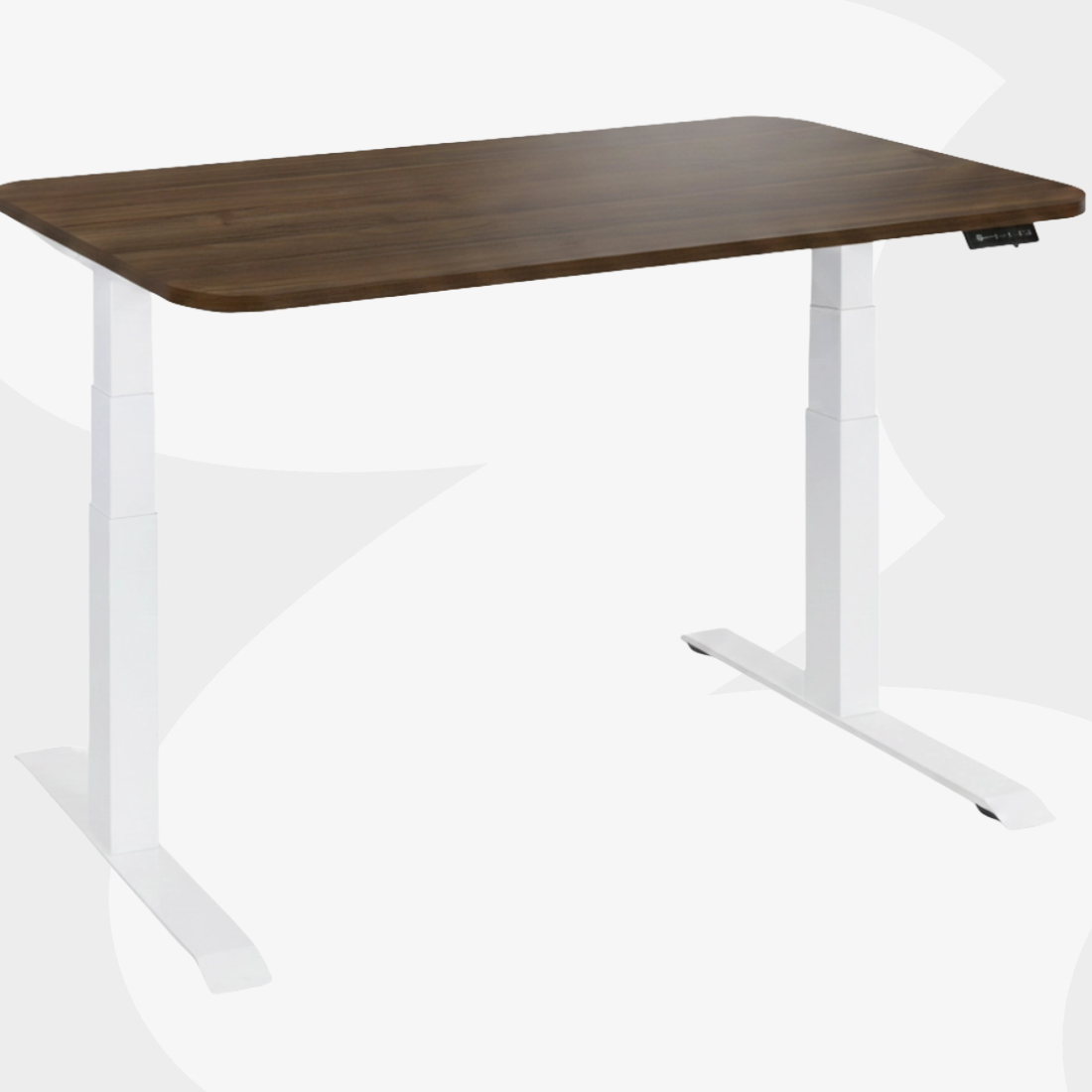 biurko elektryczne Spacetronik SPE-232OW białe 140 kg OLED RGB antykolizyjne blat 158x80 Orzech Ambasador