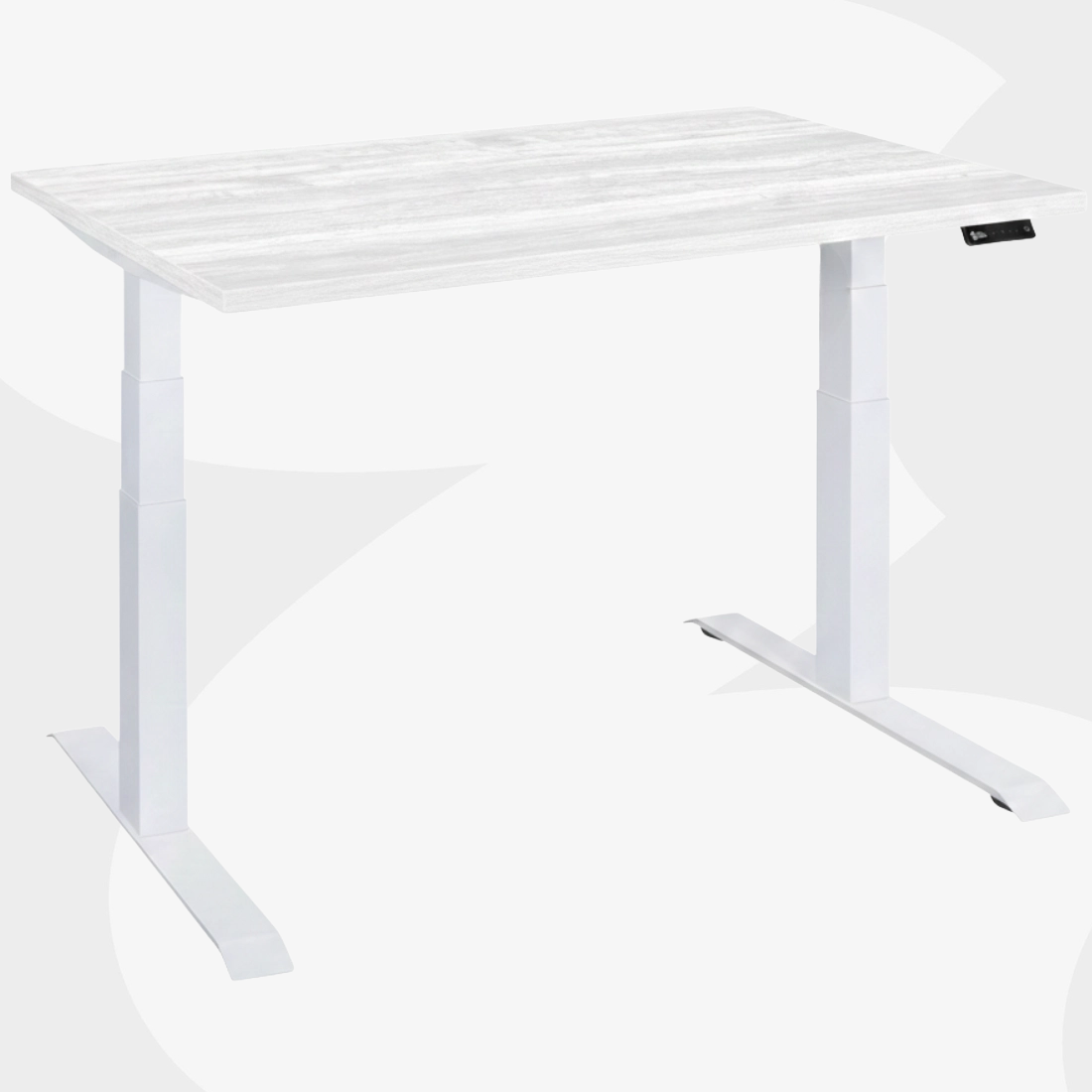 biurko elektryczne Spacetronik SPE-232OW białe regulacja 62,5-127,5 cm 140 kg OLED RGB antykolizja blat 158x80 Biały Alaska